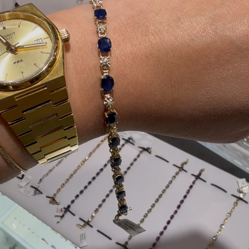 Elegant Gold and Blue Bracelet